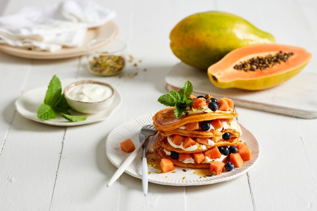 Tuck into some delicious papaya pancakes. Picture supplied