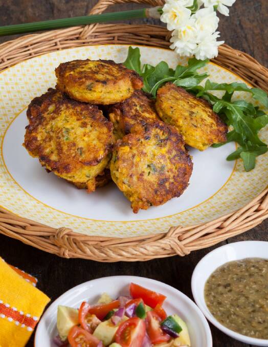 Tuck into yummy chilli corn fritters. Picture supplied