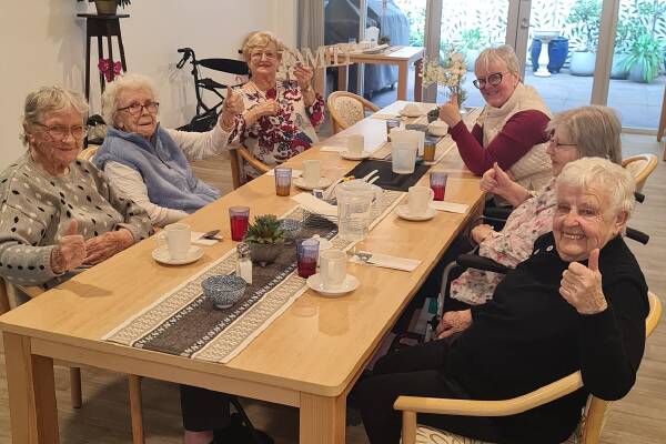 Residents give the thumbs up to the new dining experience. Picture supplied