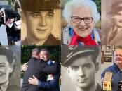 Clockwise from top left: A woman placing a poppy at the Australian Ex-Prisoners of War Memorial; Colin Goyne, Barbara Archer, Irene Dixon, Rohan Goyne, Ronald Houghton, Ben Farinazzo, Barbara Archer. Pictures supplied/ACM