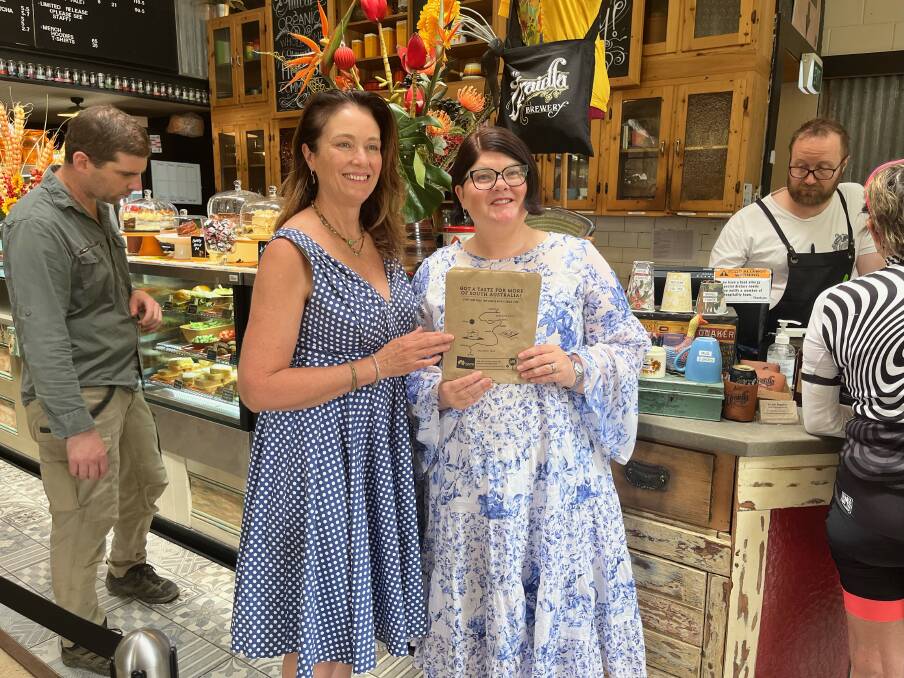 Uraidla Republic Cafe, Bakery & Brewery proprietor Julie Peter with SA tourism minister Zoe Bettison at the bakery bags launch. Picture supplied