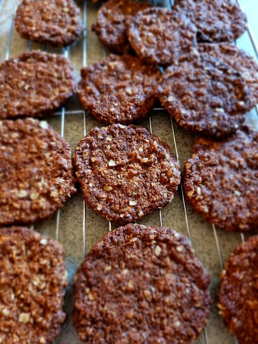 The Senior's Therese Murray baked these Anzac biscuits. Picture by Therese Murray