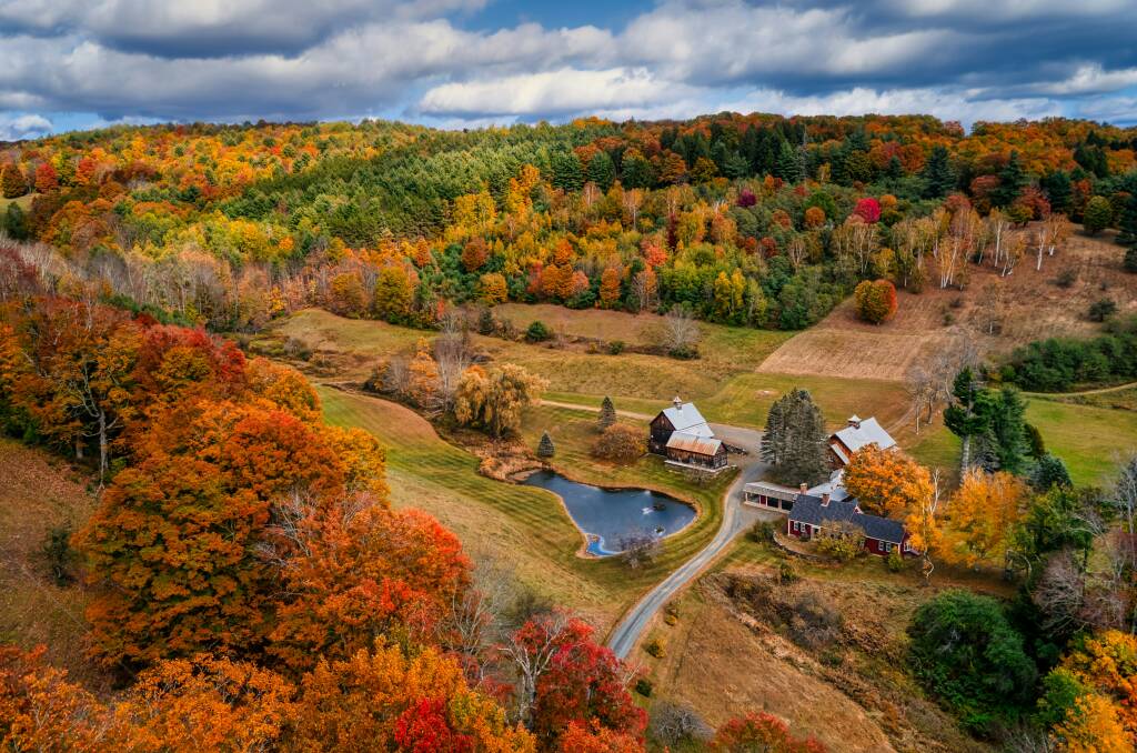 The colours of autumn in Vermont, in the US's New England region. Picture: Unsplash