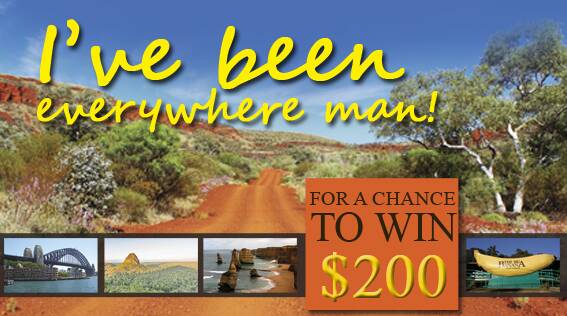 Your chance to win $200 with our I've Been Everywhere Man! Crossword