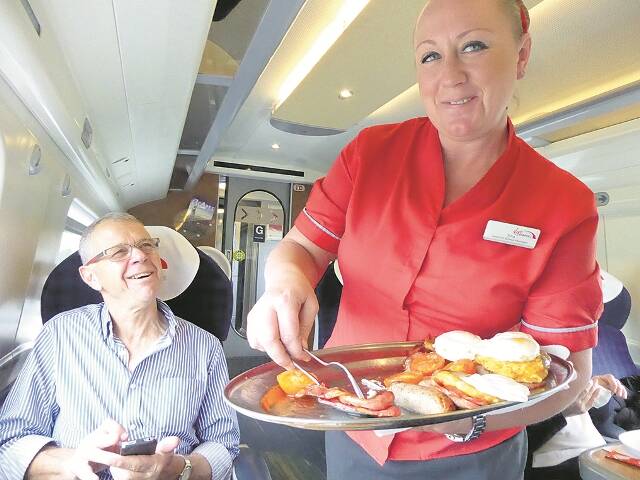 TASTE TREAT – Serving up the full British breakfast onboard.