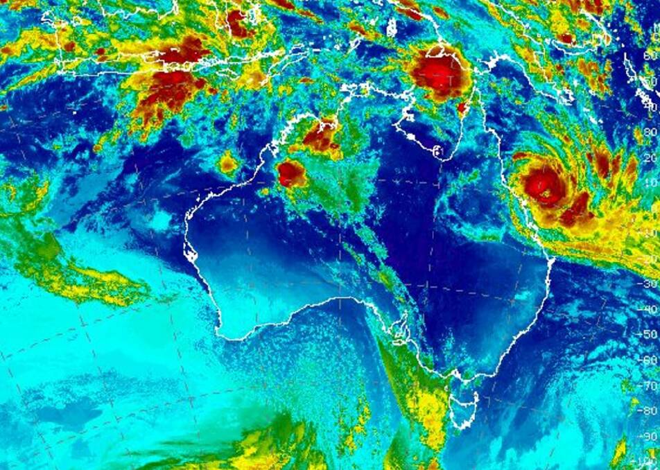 On Monday morning, Tropical Cyclone Debbie was only 285 kilometres east-northeast of Bowen.
