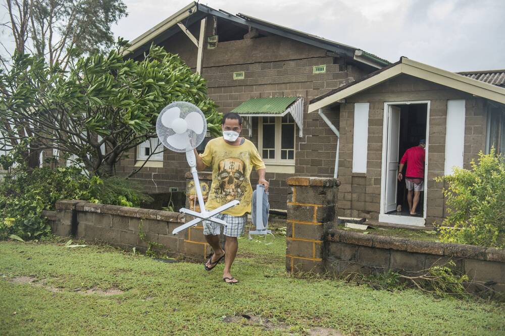 Bowen resident Joel Medil is cleaning up after Cyclone Debbie. Photo: Brian Cassey.
