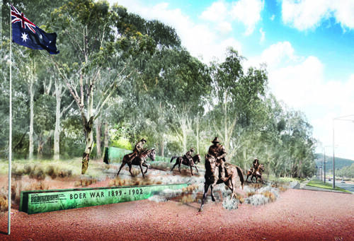 NEARLY THERE – An artist’s impression of the Boer War memorial.