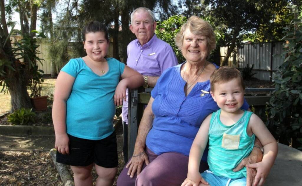 ALWAYS LEARNING FROM EACH OTHER – Marjorie and Graham Elphick with grandchildren Alana, 9, and Hayden, 2. Photo: Gene Ramirez.