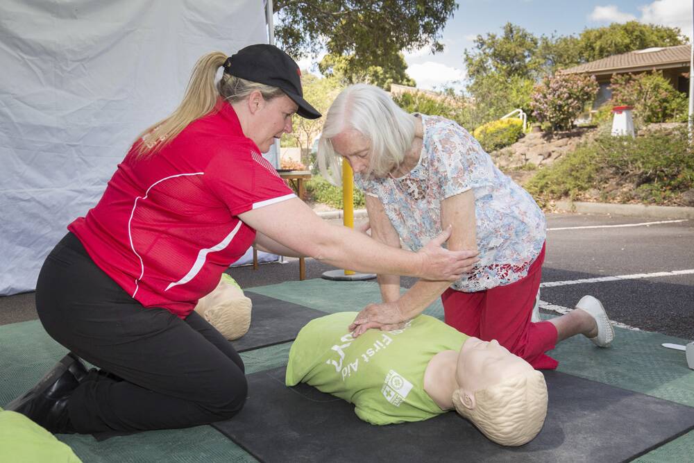 STAYIN' ALIVE – Residents from Cumberland View Village in Wheelers Hill learn CPR to the sounds of ‘70s disco music.