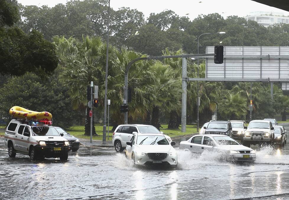 NSW Police are reminding motorists not to drive through flood waters. Photo: Ryan Pierse/Getty Images.