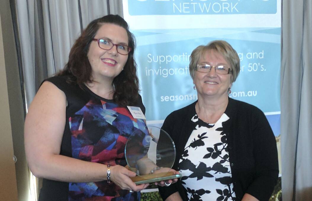 WELL DONE – Volunteer Shirley Peck (right) with host Majenta Ritchie at the awards.