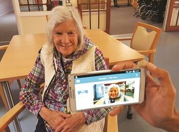 FACE TIME - Staff and residents at Brightwater residential aged care tested out the pain facial recognition app.
