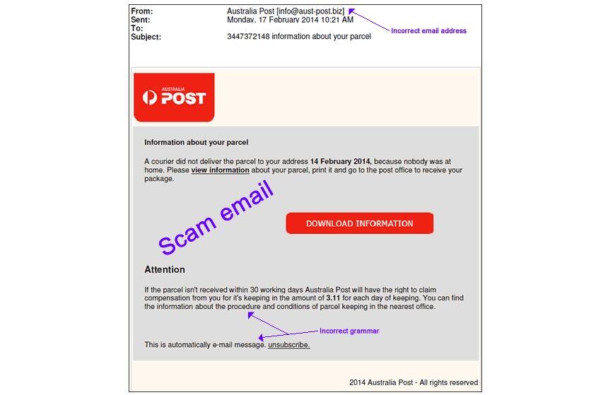 SCAM ALERT - Scammers are targeting online shoppers with fake delivery emails.
