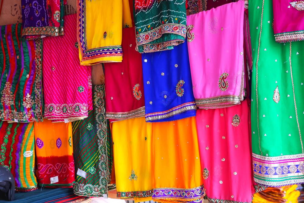 Tempting silks on display at the market: but is the price right?