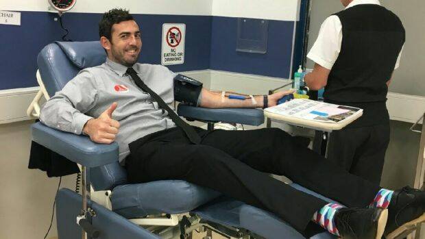 Luke Halcro donated blood for the first time this month. Photo: Supplied