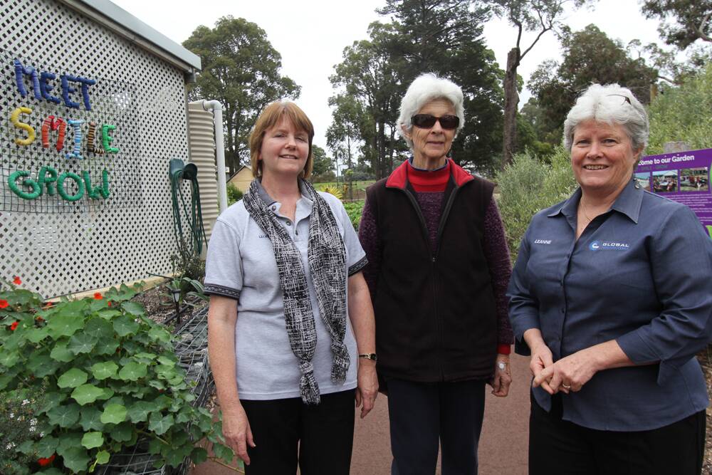 EVERYONE CHIPPED IN – From left, Tidy Towns co-ordinator Leonie Eastcott, Greenbushes Community Garden member Felicity Littleton, and Grow Greenbushes’ Leanne Green are proud of their community’s efforts. Photo: Debbie Walsh