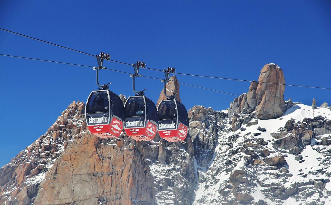 Panoramic Mont Blanc cable cars. 