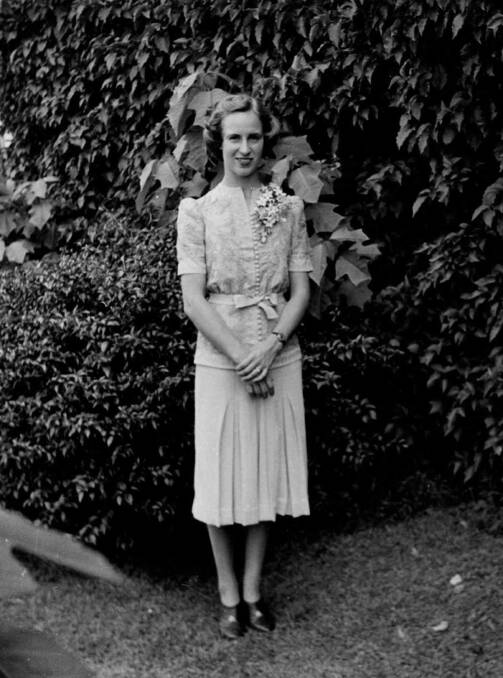 NEW CENTURIAN: Alison Woodroffe pictured on her wedding day in 1943.