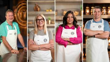 Masterchef contestants (from left) Stephen Dennis, Sue Bazely, Sumeet Saigal and Josh Perry. Pictures supplied