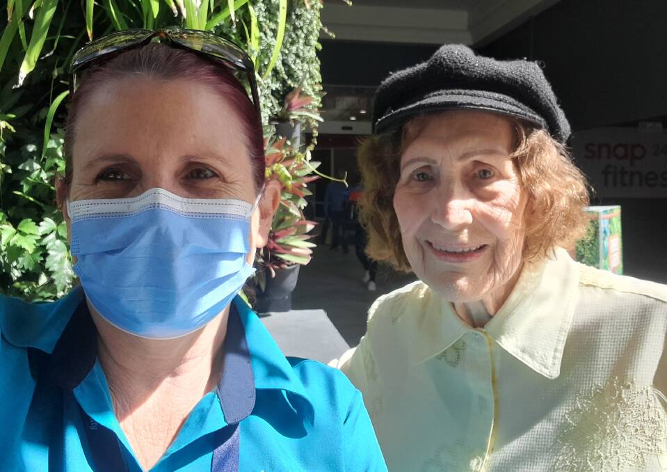 HELPING OUT: Tammy Robinson out and about with one of her Carinity Home Care clients, Joanne Taylor. 