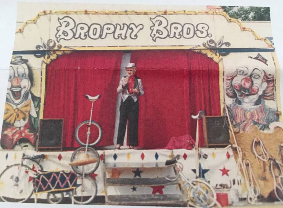 CIRCUS MATRIARCH: Norma Brophy doing what she did best: spruiking.