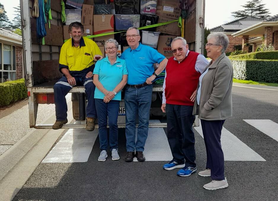 HUGE SUCCESS: Truck driver Paul Harper with Newling Gardens Retirement Village residents Margaret Chappell, Ray Chappell, Arthur Wooster and Margaret Mills. 