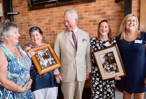 Jane Tozer (far left) and her sisters with then Prince Charles in 2018. Picture supplied