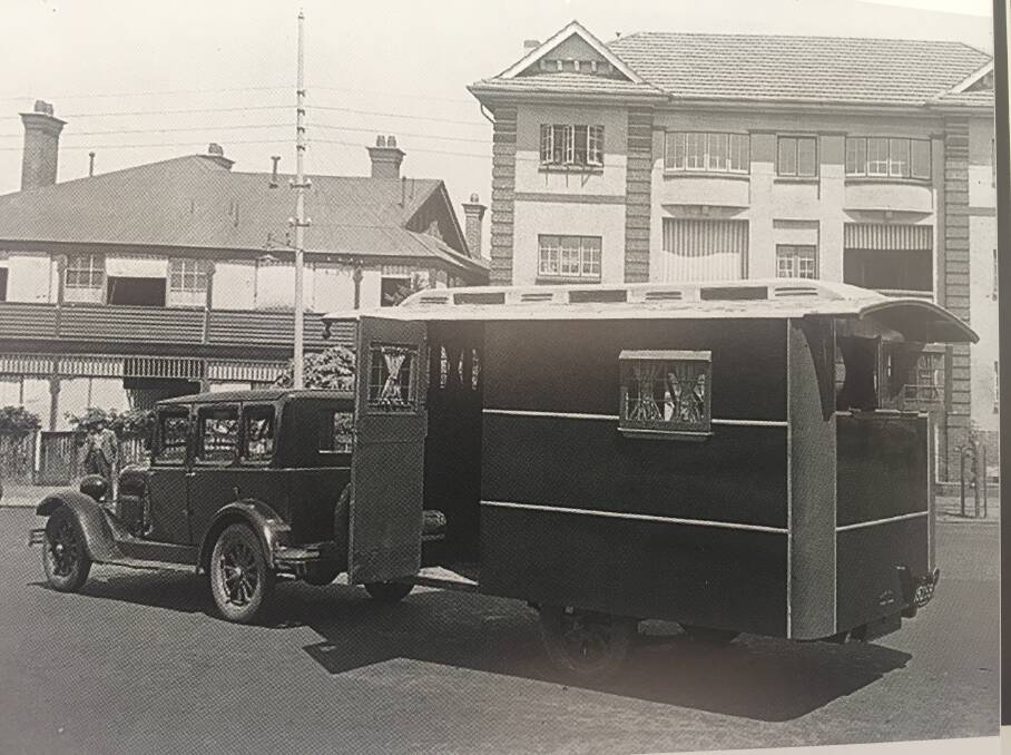 EARLY DAYS: A caravan made by the Tivoli Garage in Perth in 1932.