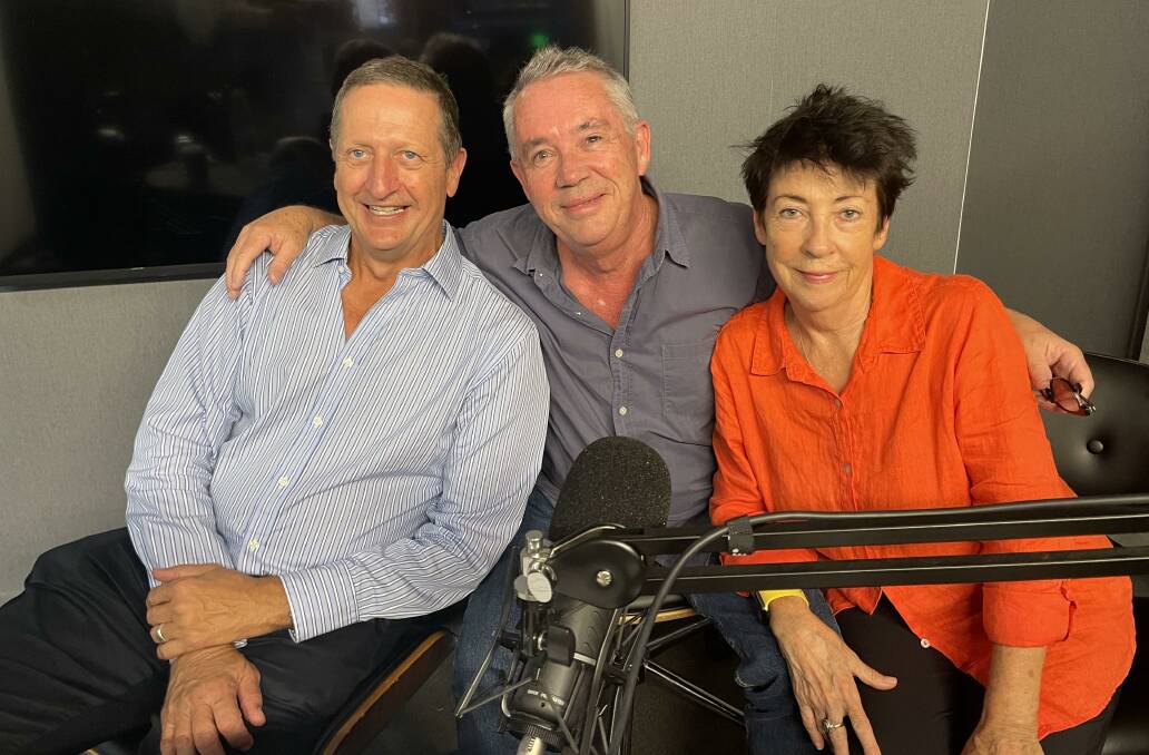 SUDDENLY SENIOR: Angela Catterns and Ian Rogerson with guest Ian Hickie.