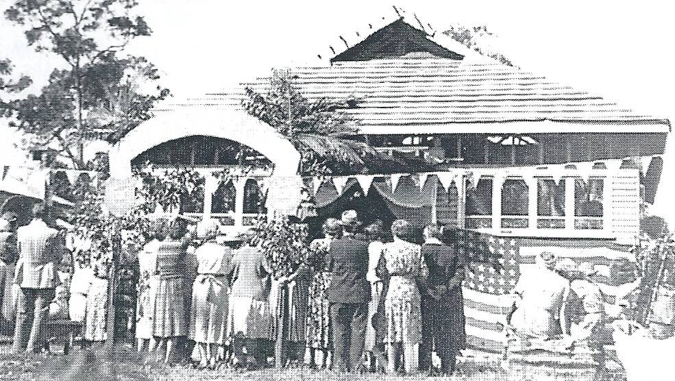 NEARLY THERE: Pearl Beach Memorial Hall being built in 1949. 