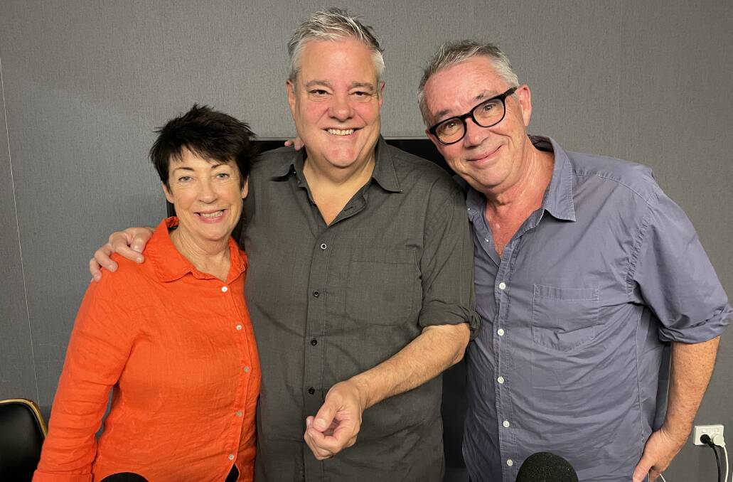 SUDDENLY SENIOR: Angela Catterns and Ian Rogerson with guest Mikey Robins.