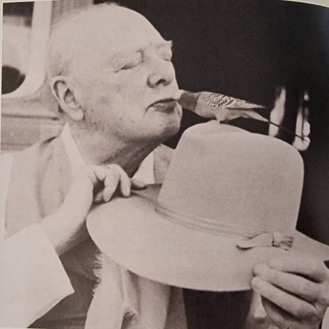 TOBY THE GREAT: Winston Churchill with his beloved budgie Toby.