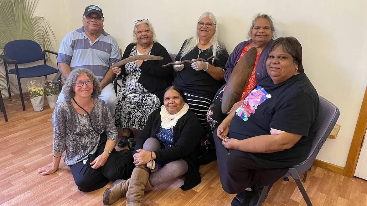 Christopher Ryan, back left, Lillian Neville, Cynthia Webster, Rhonda Coulthard and Denise Champion with Jenny Whiting, front left, and Karen Gilbert. Picture: supplied. 