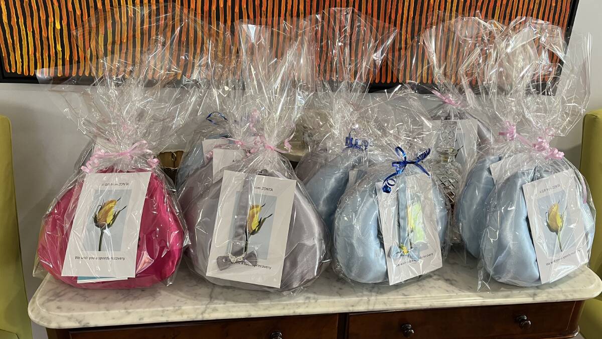 Breast cushions ready for delivery by Zonta Club of Adelaide Torrens volunteers. Picture supplied
