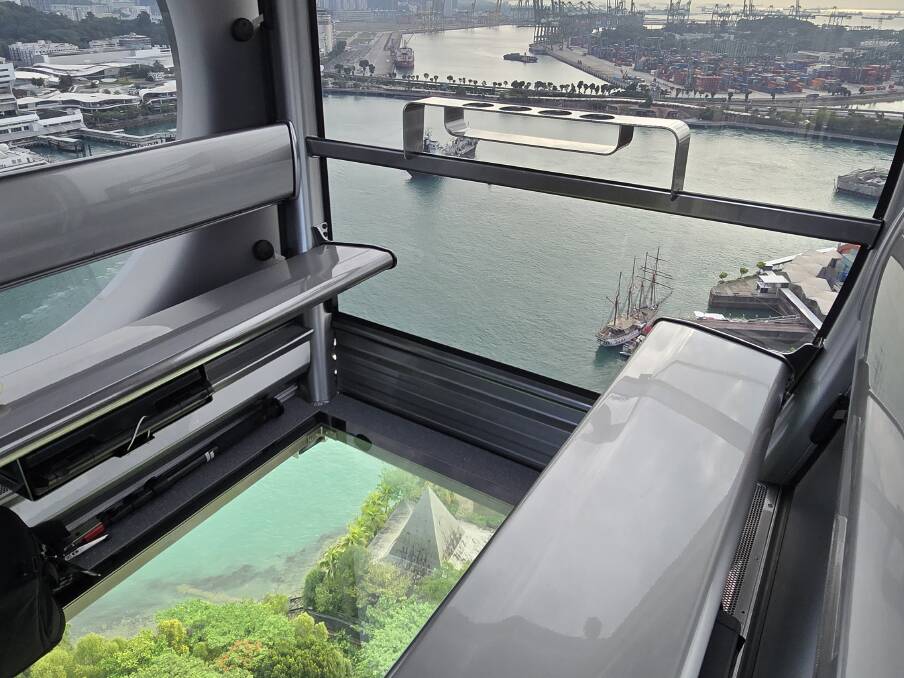 The transparent floor of Singapore's SkyOrb Cabins. Picture supplied