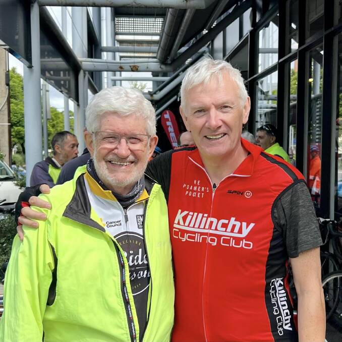 Keith Conlon (left) will be a guest speaker at the City of Salisbury's Be Active: Find Your Why Wellness Expo on October 5, 2023. He is pictured with Jeff Aiken during a Ride with Keith event in March 2023. Picture facebook
