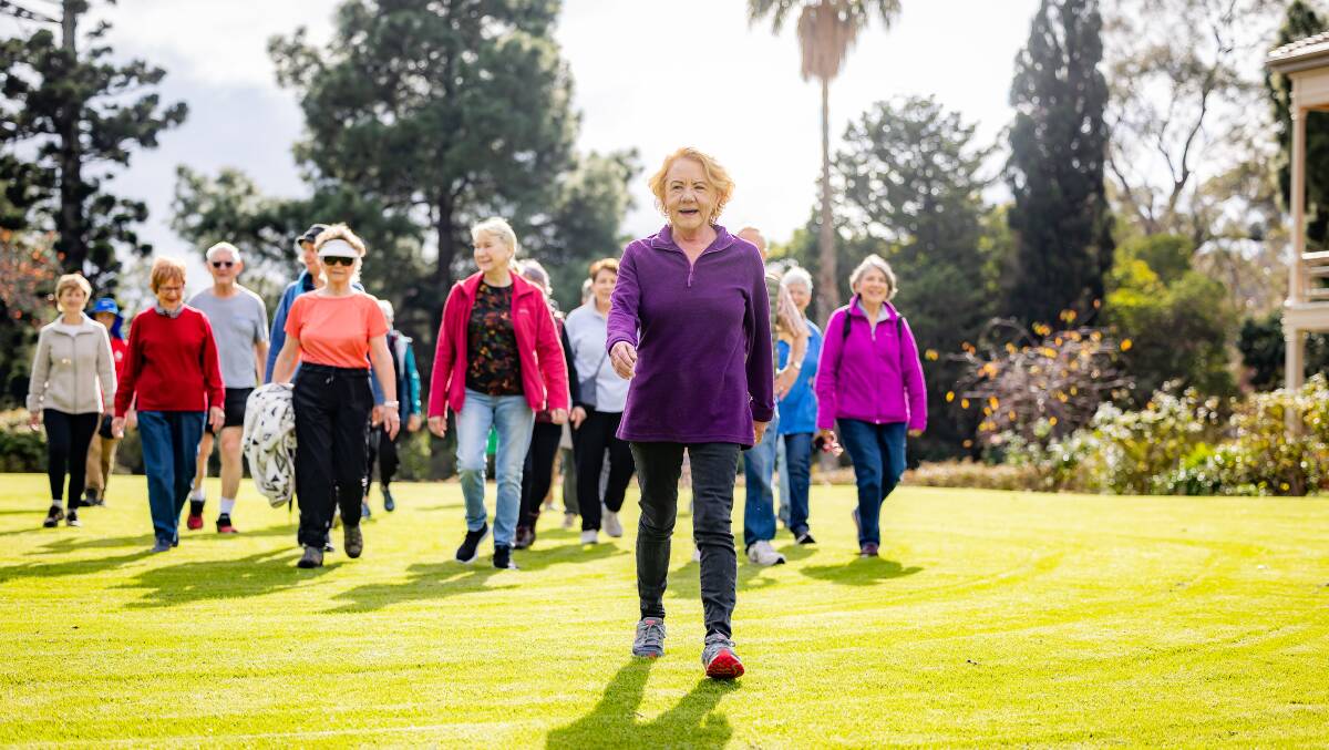 A walking group session, run by a volunteer Gill McKay. Photo supplied. 