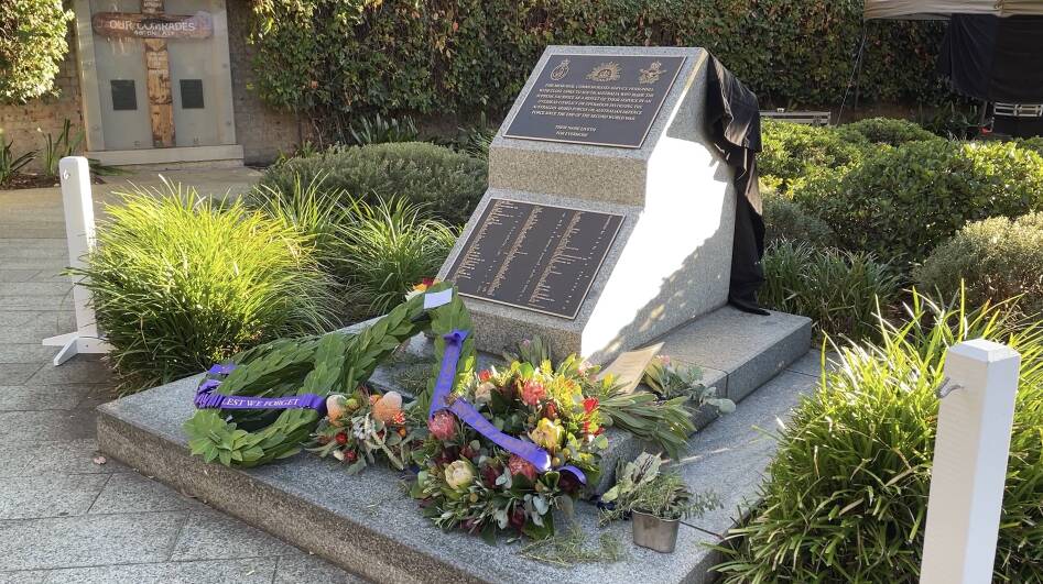 The updated Post-World War II Operations Memorial at the South Australian National War Memorial on North Terrace, Adelaide, on April 25, 2023. Picture by Anthony Caggiano
