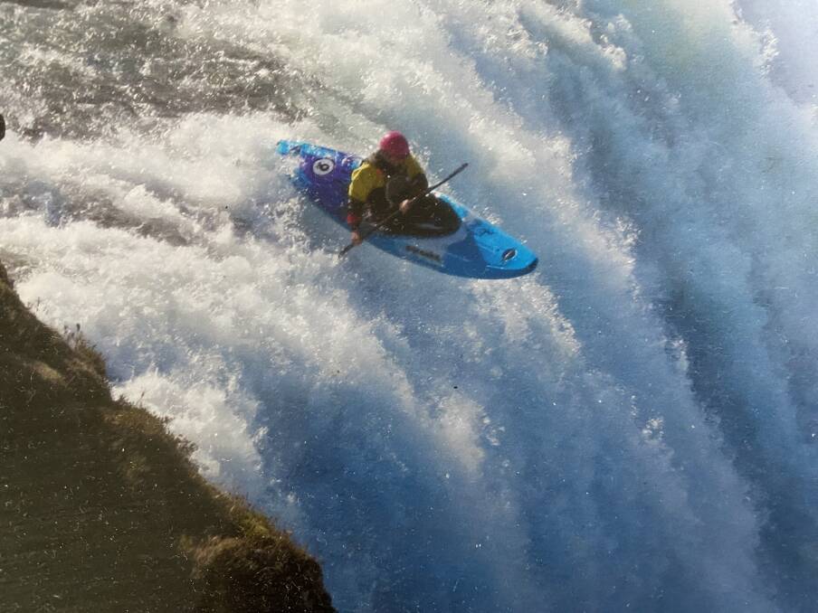 Lorraine Horton of Brisbane's photo of the month of a daring act over a waterfall. 
