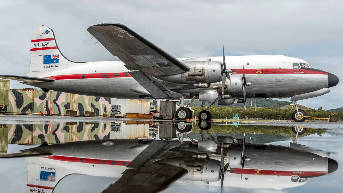 Check on restoration progress of a DC-4 that took part in the Berlin airlift 74 years ago at HARS Aviation Museum's December Tarmac Days. Picture by Howard Mitchell