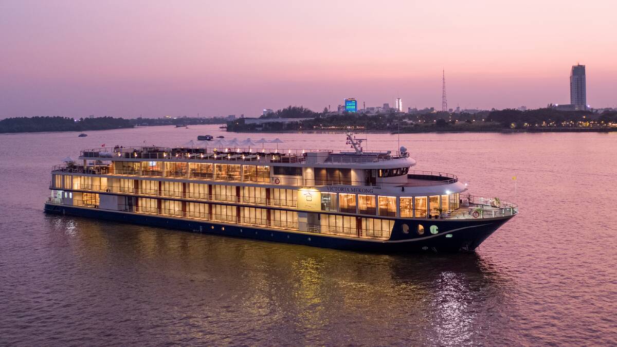 The luxurious Victoria Mekong ship cruising along the Mekong River. Picture supplied
