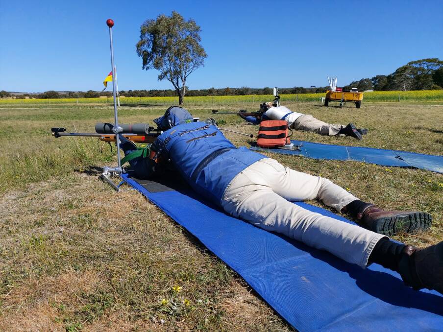 Andrew Heard prepares to shoot his target. Picture by Murray Bridge Rifle Club 