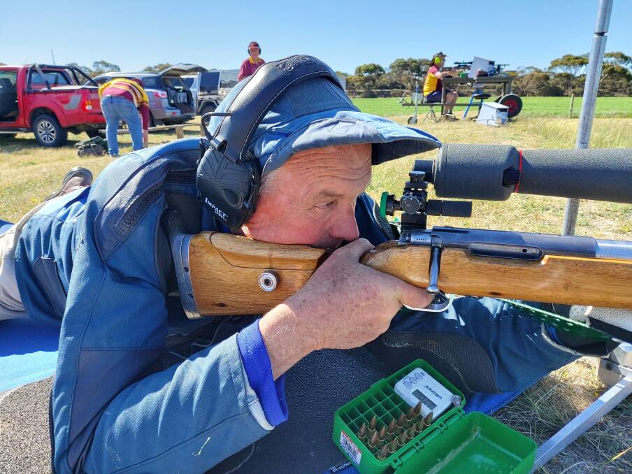Andrew Heard of Murray Bridge lines up his target with a rifle. Picture by Murray Bridge Rifle Club 
