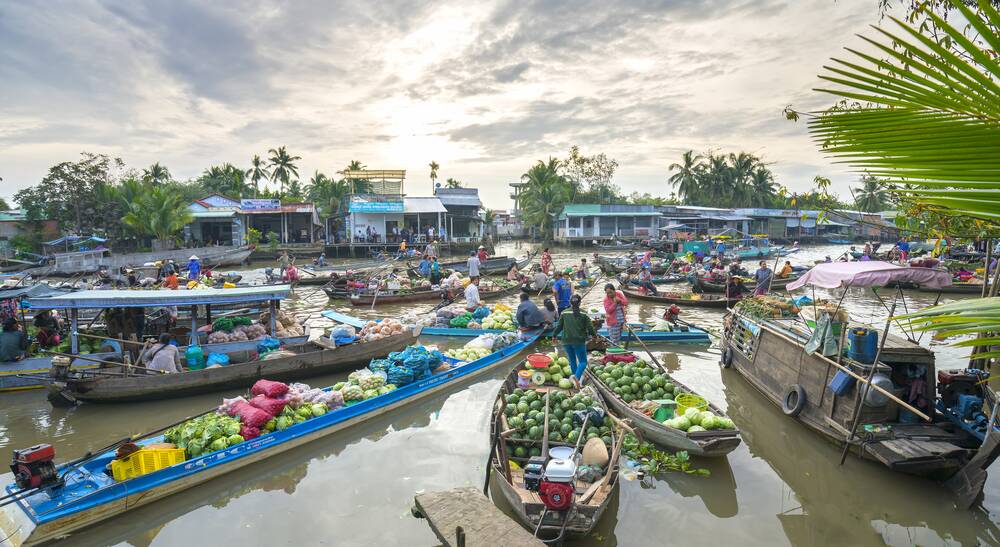 The mesmerizing Long Xuyen floating market. Picture supplied