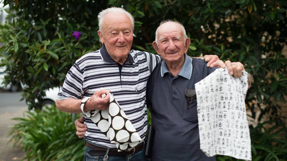Fred and Frank from Blacktown Meals on Wheels NSW with donated shopping bags. Picture supplied