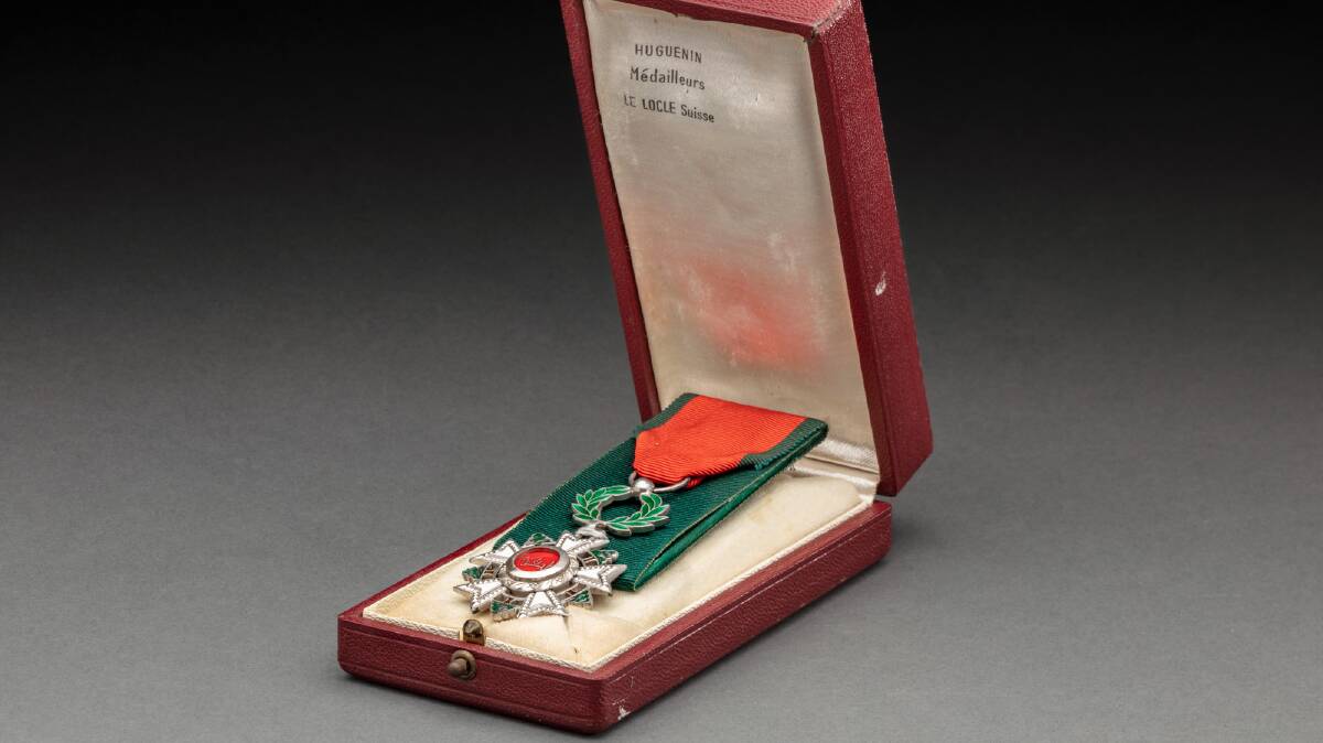 Dr George Aoun's medal from Lebanon, chosen by 2023 Western Australia Australian of the Year, Professor Samar Aoun. Picture from NMA