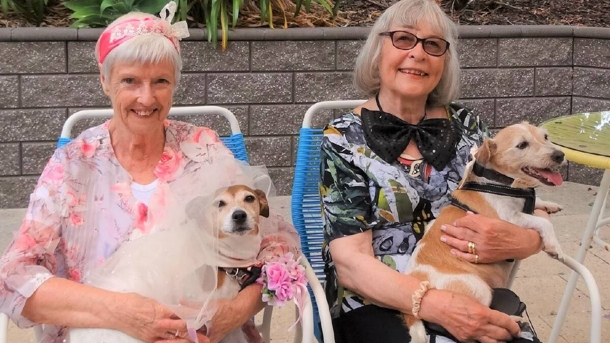 Levande Hillsview, Adelaide, residents Jen Ranger with her dog Lily, and Renate Petersen with her dog Wally. Picture supplied