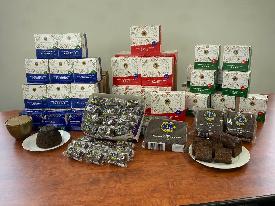The Lions Christmas Cakes in a 1.5kg and 1kg size, plus 900g pudding and 80g mini cakes. Picture supplied