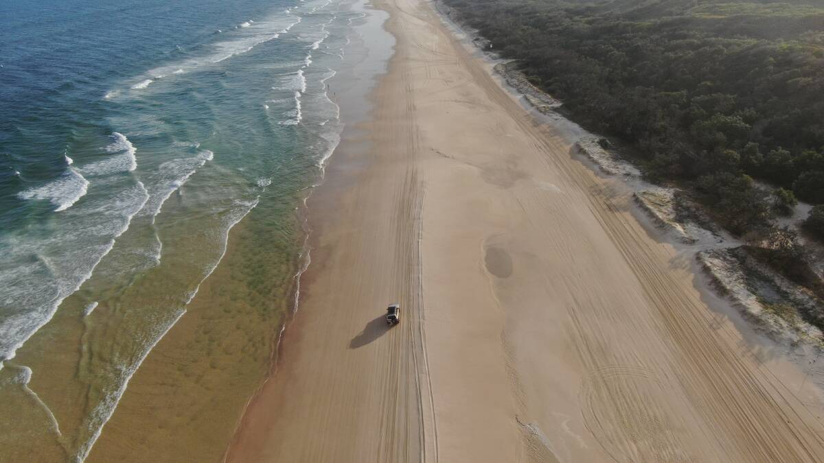Great Beach Drive, Kgari Fraser Island. Picture by Tourism and Events Queensland